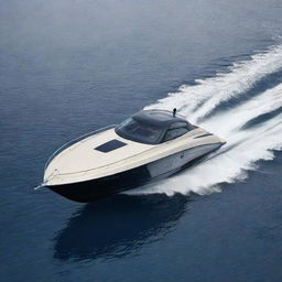 A sophisticated and reliable off-shore speed boat design, embodying the elegant aesthetics, unique colors, and iconic logo of a Volvo car