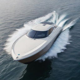 A sophisticated and reliable off-shore speed boat design, embodying the elegant aesthetics, unique colors, and iconic logo of a Volvo car