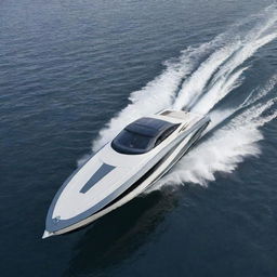 A sophisticated and reliable off-shore speed boat design, embodying the elegant aesthetics, unique colors, and iconic logo of a Volvo car