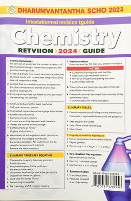 A detailed chemistry revision guide for 2024, tailored specifically for Dharumavantha School