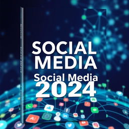 A modern and futuristic cover design for the book titled 'Social Media at 2024'