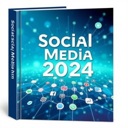 A modern and futuristic cover design for the book titled 'Social Media at 2024'