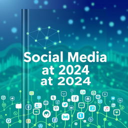 A modern and futuristic cover design for the book titled 'Social Media at 2024'