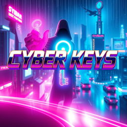 A futuristic movie poster titled 'Cyber Keys'