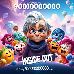 A Pixar Disney-style movie poster titled 'Inside Out 9000000000'