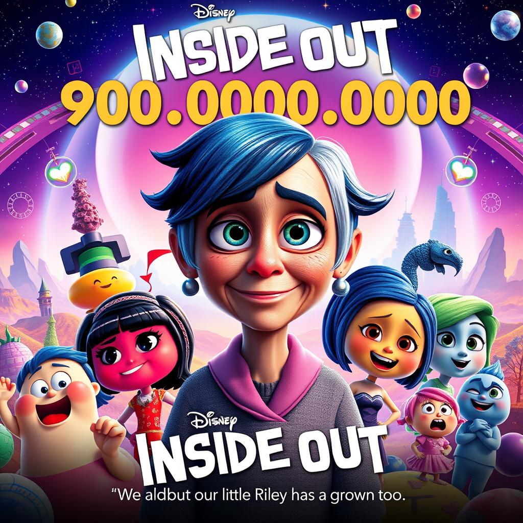 A Pixar Disney-style movie poster titled 'Inside Out 9000000000'