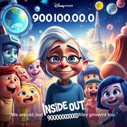 A Pixar Disney-style movie poster titled 'Inside Out 9000000000'