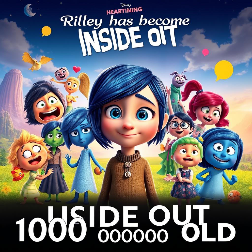 A Pixar Disney-style movie poster titled 'Inside Out 100000000000'