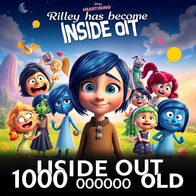 A Pixar Disney-style movie poster titled 'Inside Out 100000000000'