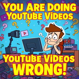 A dynamic and attention-grabbing YouTube thumbnail for a video titled "You Are Doing YouTube Videos Wrong