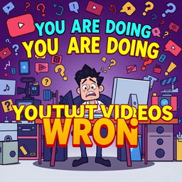 A dynamic and attention-grabbing YouTube thumbnail for a video titled "You Are Doing YouTube Videos Wrong