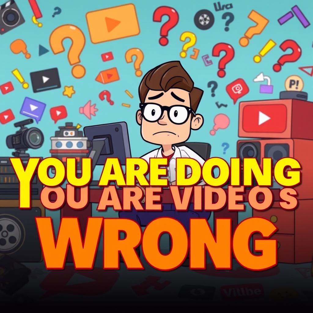 A dynamic and attention-grabbing YouTube thumbnail for a video titled "You Are Doing YouTube Videos Wrong