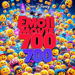 A Pixar Disney-style movie poster titled 'Emoji Movie 700'