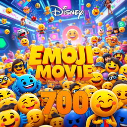 A Pixar Disney-style movie poster titled 'Emoji Movie 700'