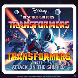 A Pixar Disney-style movie poster titled 'Original Death Boards of Transformers: 1986 Attack on the Shuttle'