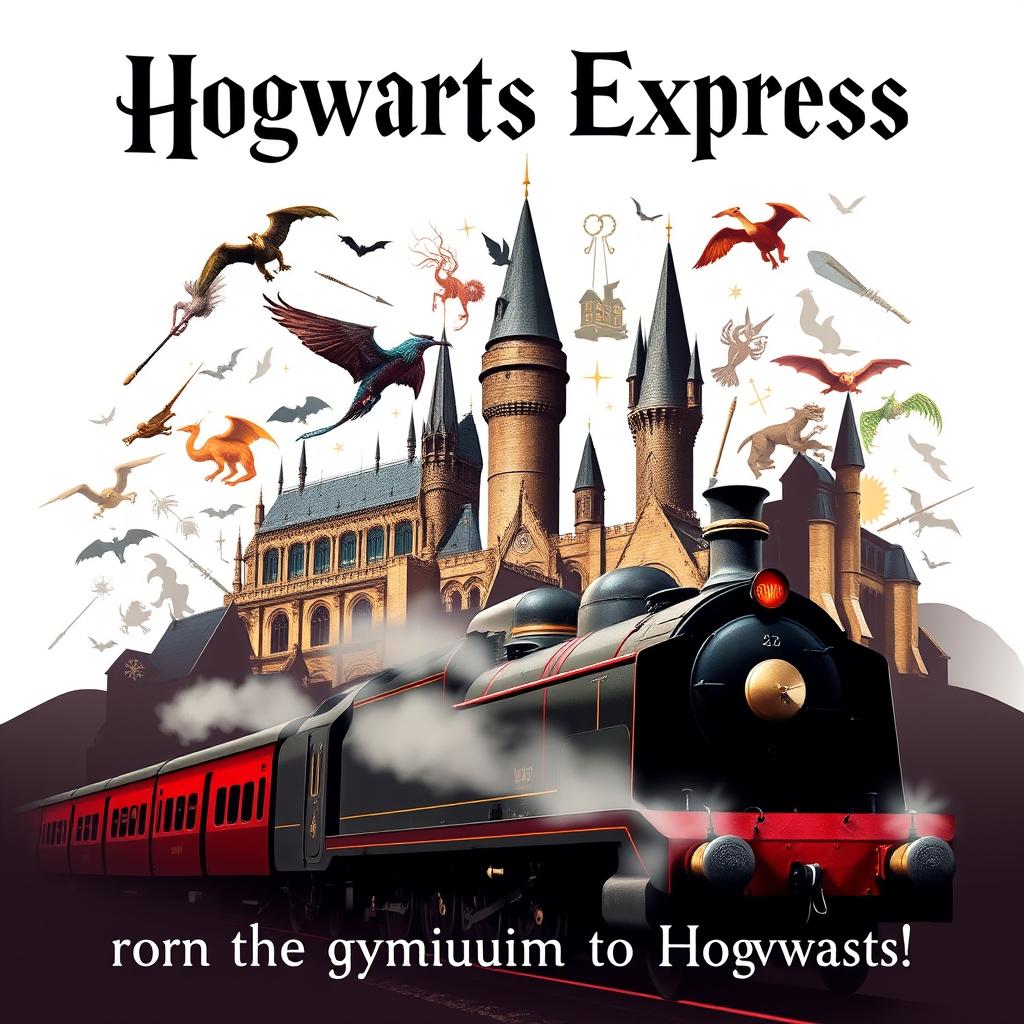 A Harry Potter-themed poster featuring a prominent inscription at the top reading 'Hogwarts Express' in large, bold letters