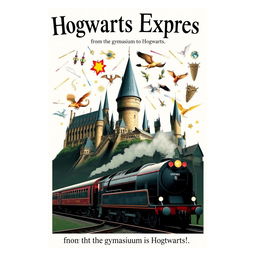 A Harry Potter-themed poster featuring a prominent inscription at the top reading 'Hogwarts Express' in large, bold letters