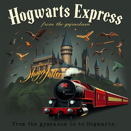 A Harry Potter-themed poster featuring a prominent inscription at the top reading 'Hogwarts Express' in large, bold letters