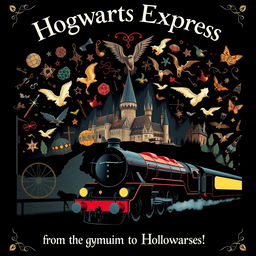 A Harry Potter-themed poster with a prominent inscription at the top reading 'Hogwarts Express' in large, bold letters