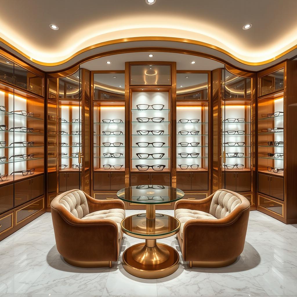 A luxurious and stylish glasses store designed to offer an exceptional shopping experience