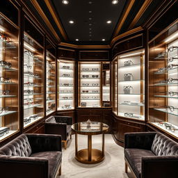 A luxurious and stylish glasses store designed to offer an exceptional shopping experience