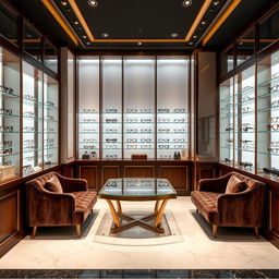 A luxurious and stylish glasses store designed to offer an exceptional shopping experience