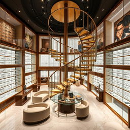 A grand two-level luxury glasses store designed to impress and inspire