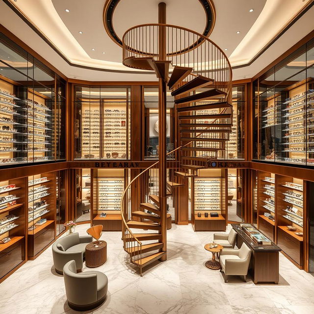 A grand two-level luxury glasses store designed to impress and inspire