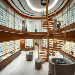 A grand two-level luxury glasses store designed to impress and inspire