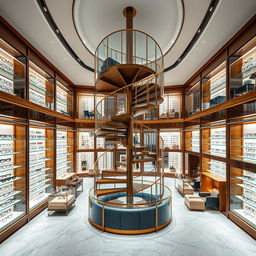 A grand two-level luxury glasses store designed to impress and inspire