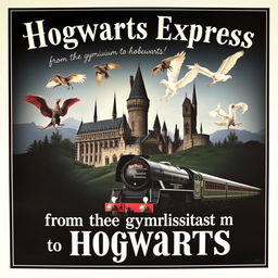 A Harry Potter-themed poster with a prominent inscription at the top reading 'Hogwarts Express' in large, bold letters