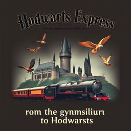 A Harry Potter-themed poster with a prominent inscription at the top reading 'Hogwarts Express' in large, bold letters