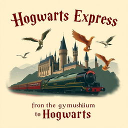 A Harry Potter-themed poster with a prominent inscription at the top reading 'Hogwarts Express' in large, bold letters