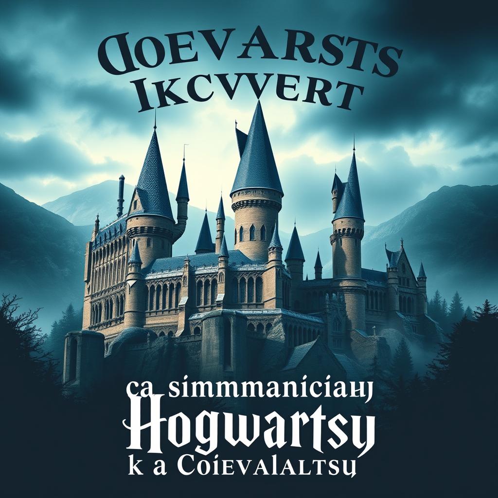 A Hogwarts-themed poster featuring a grand and enchanting view of the Hogwarts castle