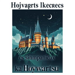 A Hogwarts-themed poster featuring a grand and enchanting view of the Hogwarts castle