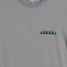 a plain grey t-shirt with a row of pine tree logos neatly arranged on the right chest area