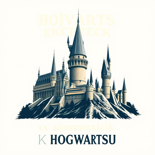 A poster featuring the magnificent Hogwarts castle with the inscription "Хогвартс экспресс" in large English letters at the top