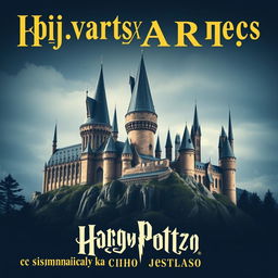 A poster featuring the magnificent Hogwarts castle with the inscription "Хогвартс экспресс" in large English letters at the top