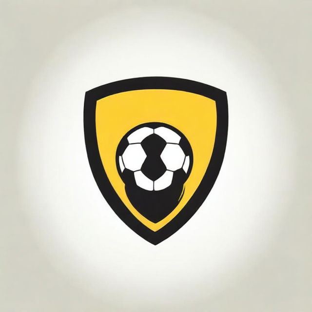 Design a logo for La Victoria F.C., a football club, featuring prominent yellow and black colors. The style should convey dynamism, sportiness, and energy. The design could include a football or some iconic element in the club.