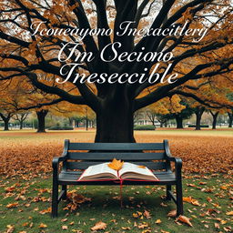 Book cover for “Um Outono Inesquecível” showcasing a captivating scene in a park during autumn