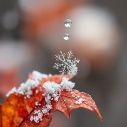 A captivating image symbolizing the transition from autumn to winter