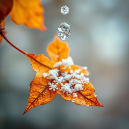 A captivating image symbolizing the transition from autumn to winter