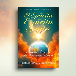 An inspiring book cover design for a book titled "El Espíritu Santo, el corazón del Avivamiento Global" by authors Carlos López and Greskely López