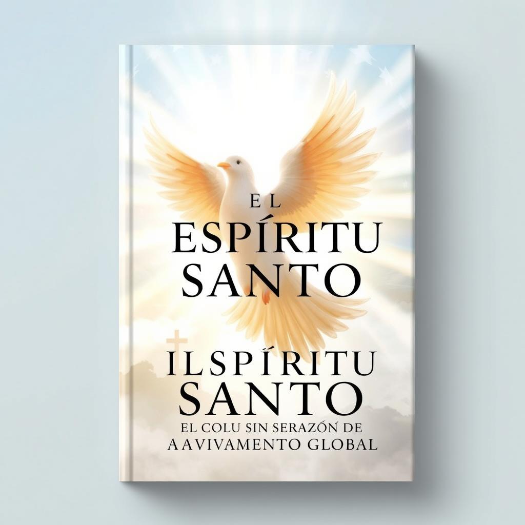 A book cover design featuring a powerful and ethereal depiction of the Holy Spirit as a central theme