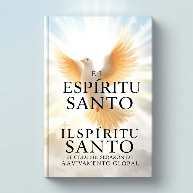 A book cover design featuring a powerful and ethereal depiction of the Holy Spirit as a central theme