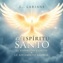 A book cover design featuring a powerful and ethereal depiction of the Holy Spirit as a central theme