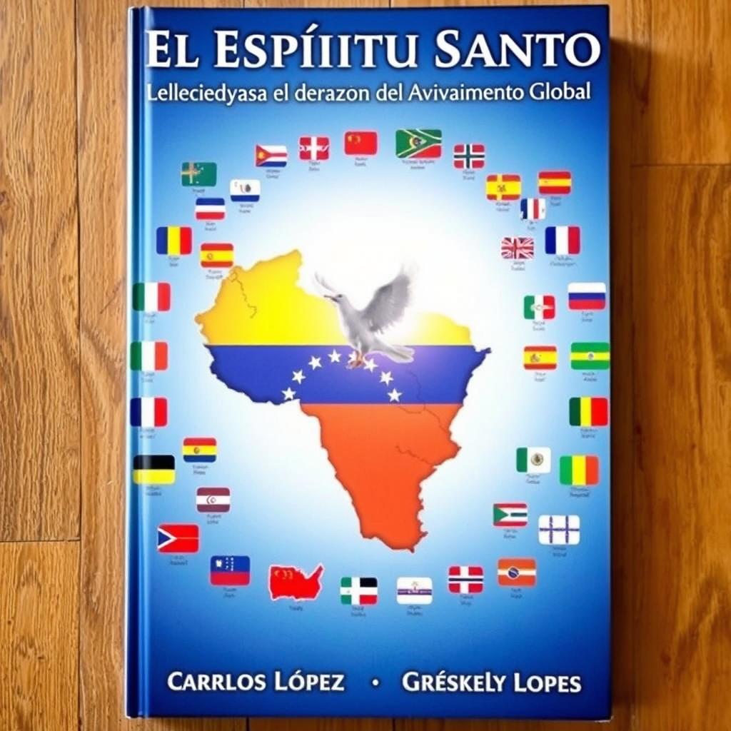 A book cover featuring a map of Venezuela with a white dove representing the Holy Spirit emerging from it