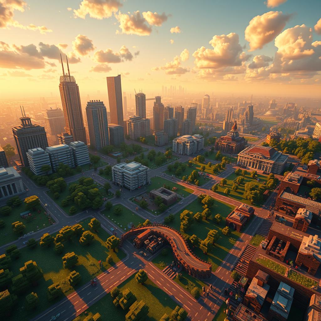 stunning preview image of '100 days building a state in Minecraft', showcasing an expansive and detailed Minecraft landscape