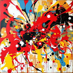 Abstract chaos depicted through swirling colors and forms, symbolizing disorder and randomness