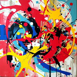 Abstract chaos depicted through swirling colors and forms, symbolizing disorder and randomness